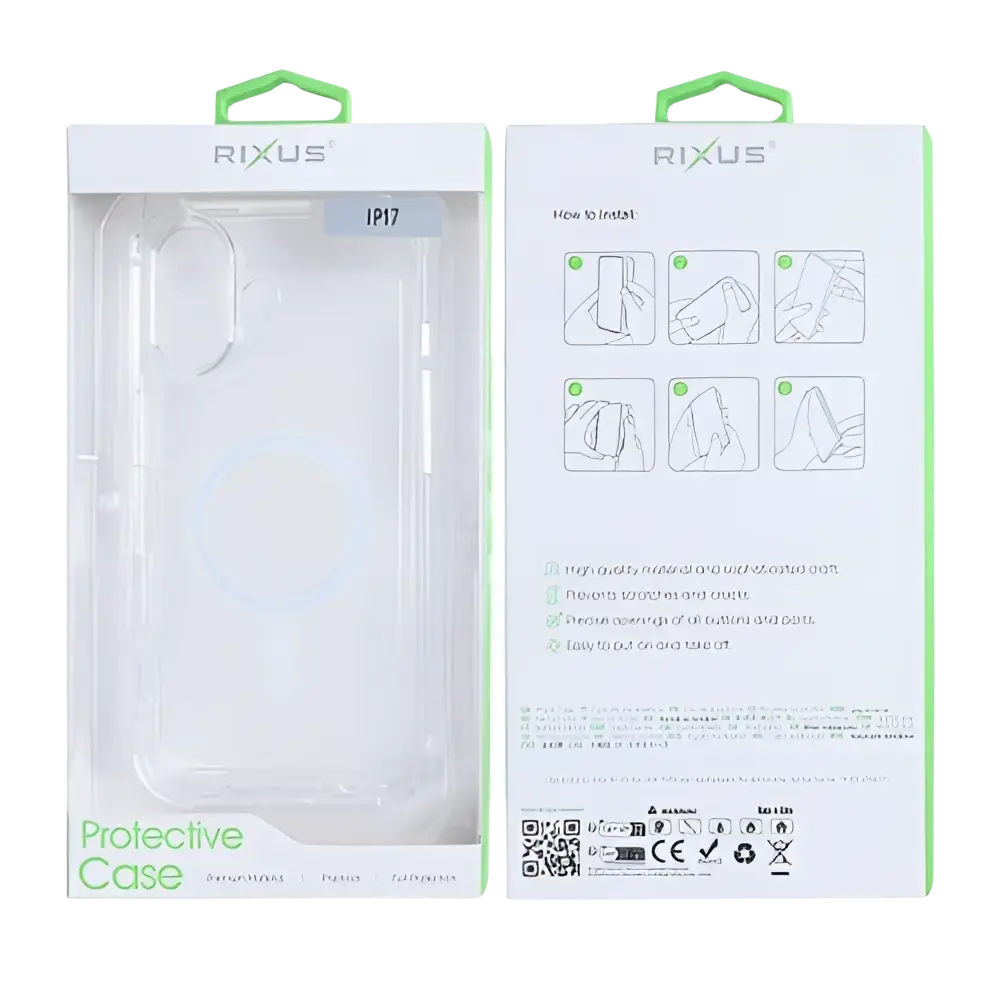 Rixus Anti-Burst Case met MagSafe – iPhone 17 Transparant - Back cover / softcase
