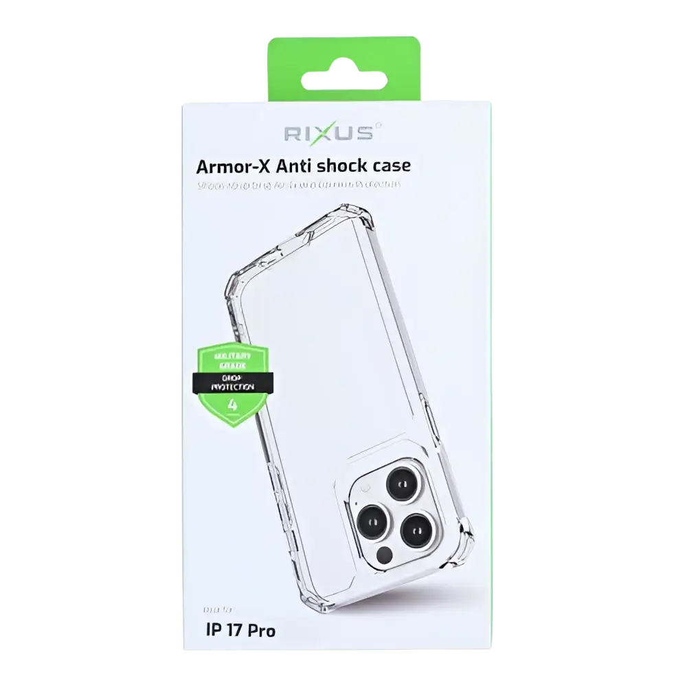 Rixus Armor-X Anti Shock Case – iPhone 17 Pro Transparant - Back cover