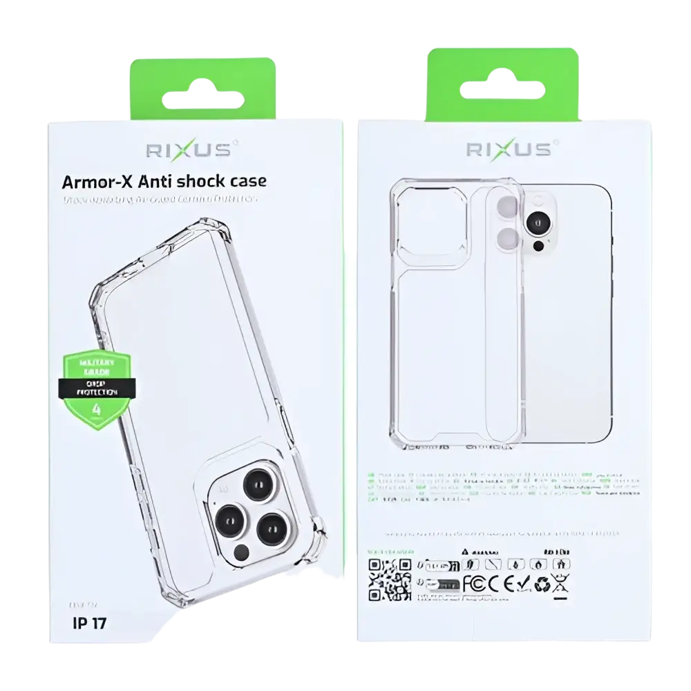 Rixus Armor-X Anti Shock Case – iPhone 17 Transparant - Back cover / hybride