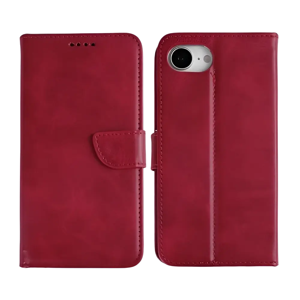 Rixus Bookcase – iPhone 16e / 17e Donkerrood - Book case / wallet