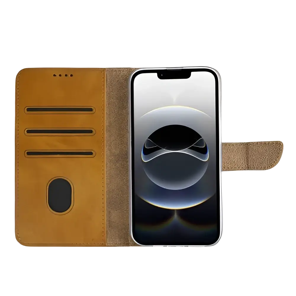Rixus Bookcase – iPhone 16e / 17e Lichtbruin - Book case / wallet