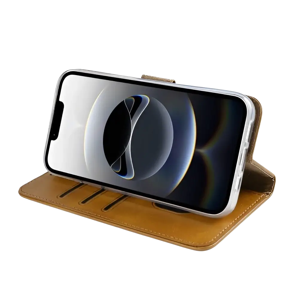 Rixus Bookcase – iPhone 16e / 17e Lichtbruin - Book case / wallet