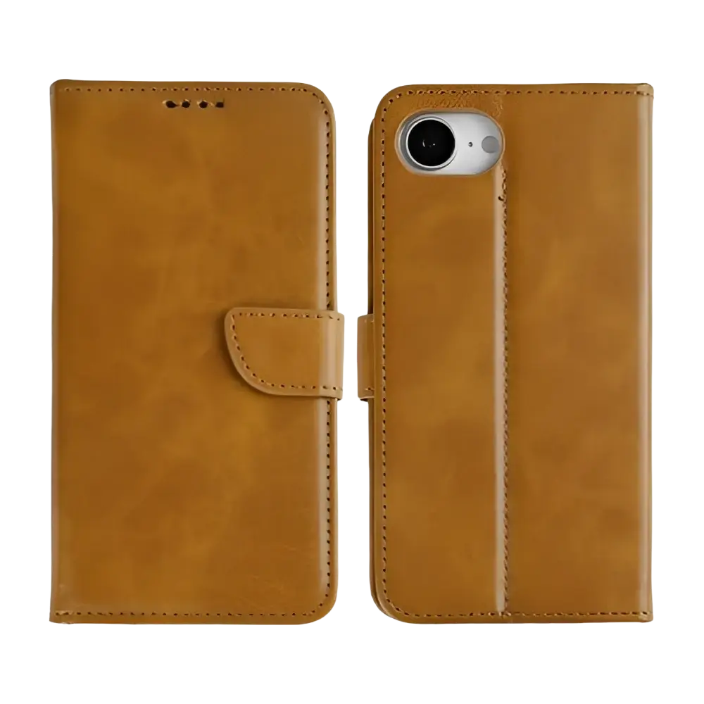 Rixus Bookcase – iPhone 16e / 17e Lichtbruin - Book case / wallet