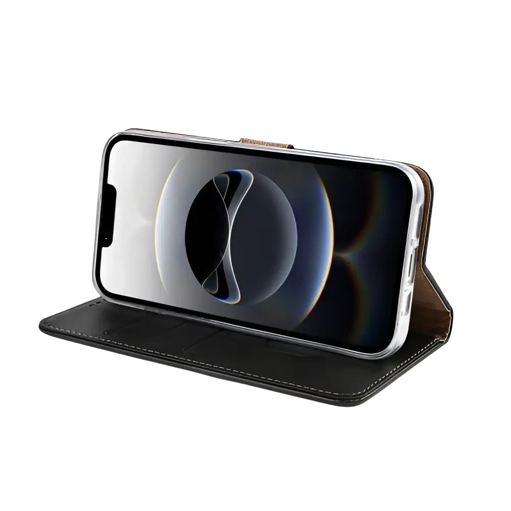 Rixus Bookcase – iPhone 16e / 17e Zwart - Book case / wallet