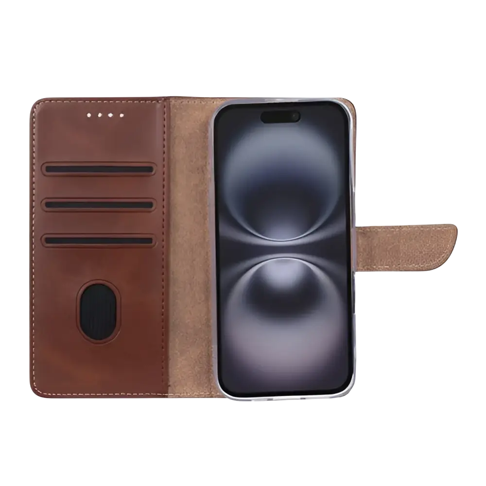 Rixus Bookcase – iPhone 17 Bruin - Book case / wallet