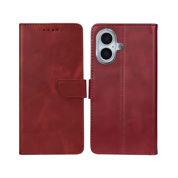 Rixus Bookcase – iPhone 17 Donkerrood - Book case / wallet