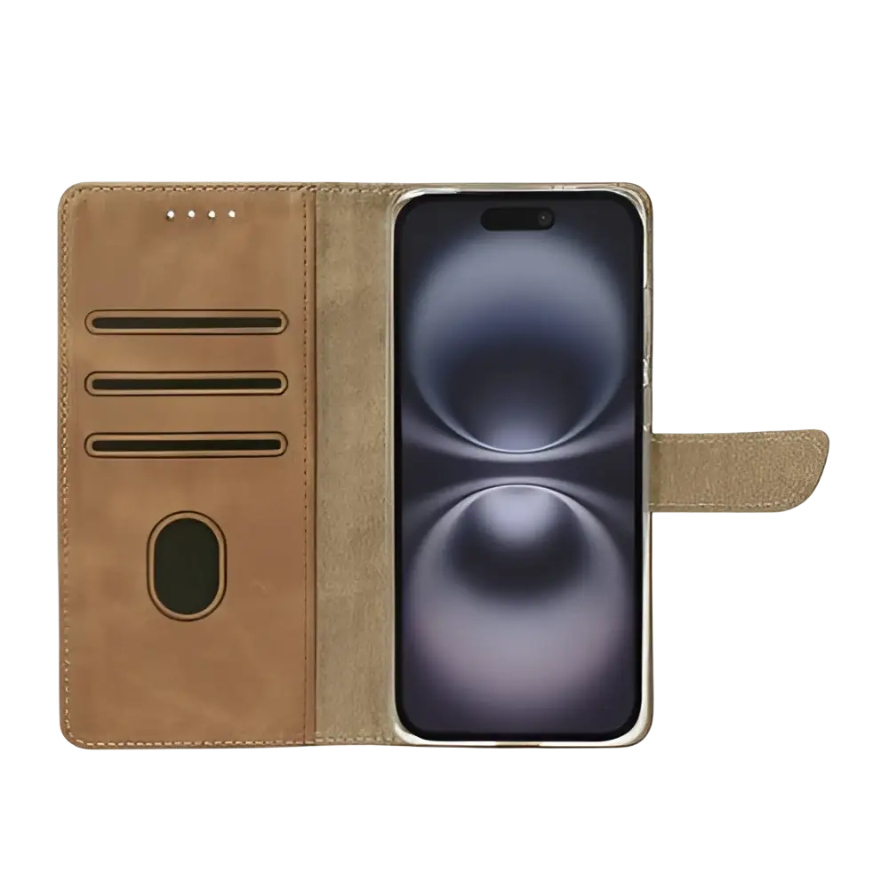 Rixus Bookcase – iPhone 17 Lichtbruin - Book case / wallet