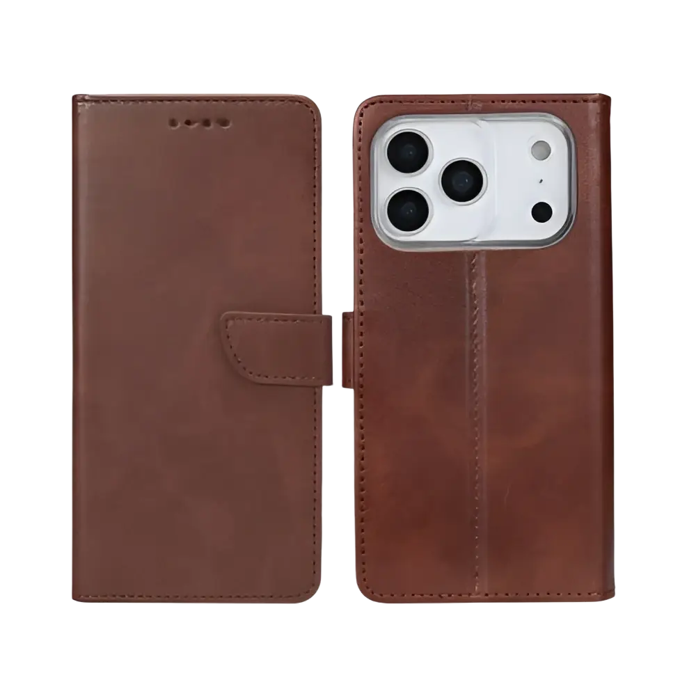 Rixus Bookcase – iPhone 17 Pro Bruin - Book case