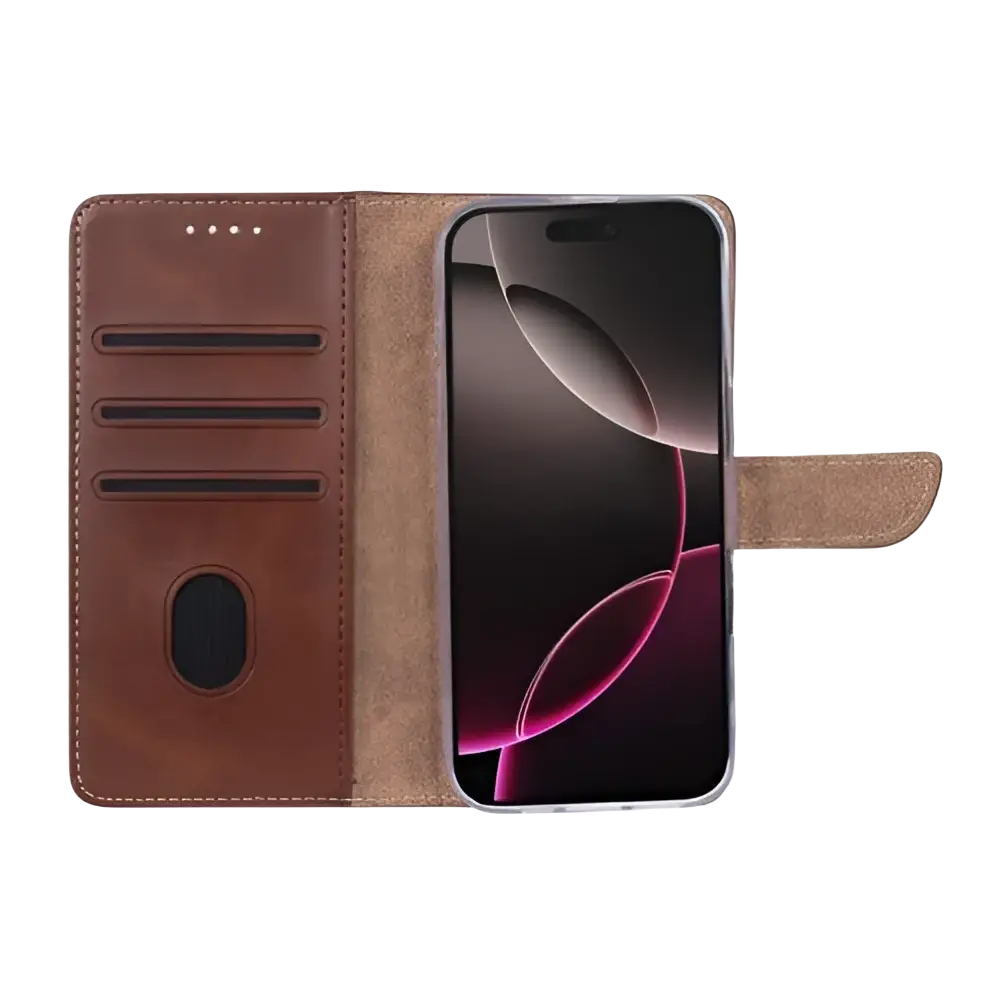 Rixus Bookcase – iPhone 17 Pro Bruin - Book case