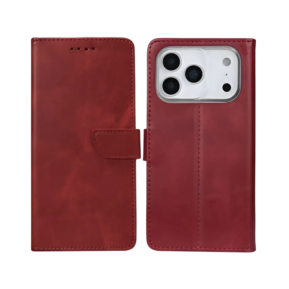 Rixus Bookcase – iPhone 17 Pro Donkerrood - Book case