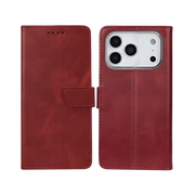 Rixus Bookcase – iPhone 17 Pro Donkerrood - Book case