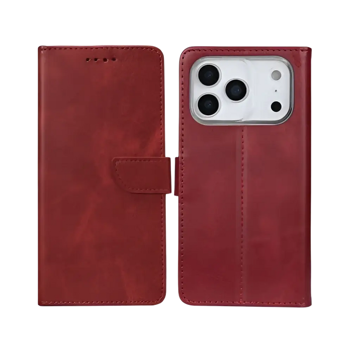 Rixus Bookcase – iPhone 17 Pro Donkerrood - Book case