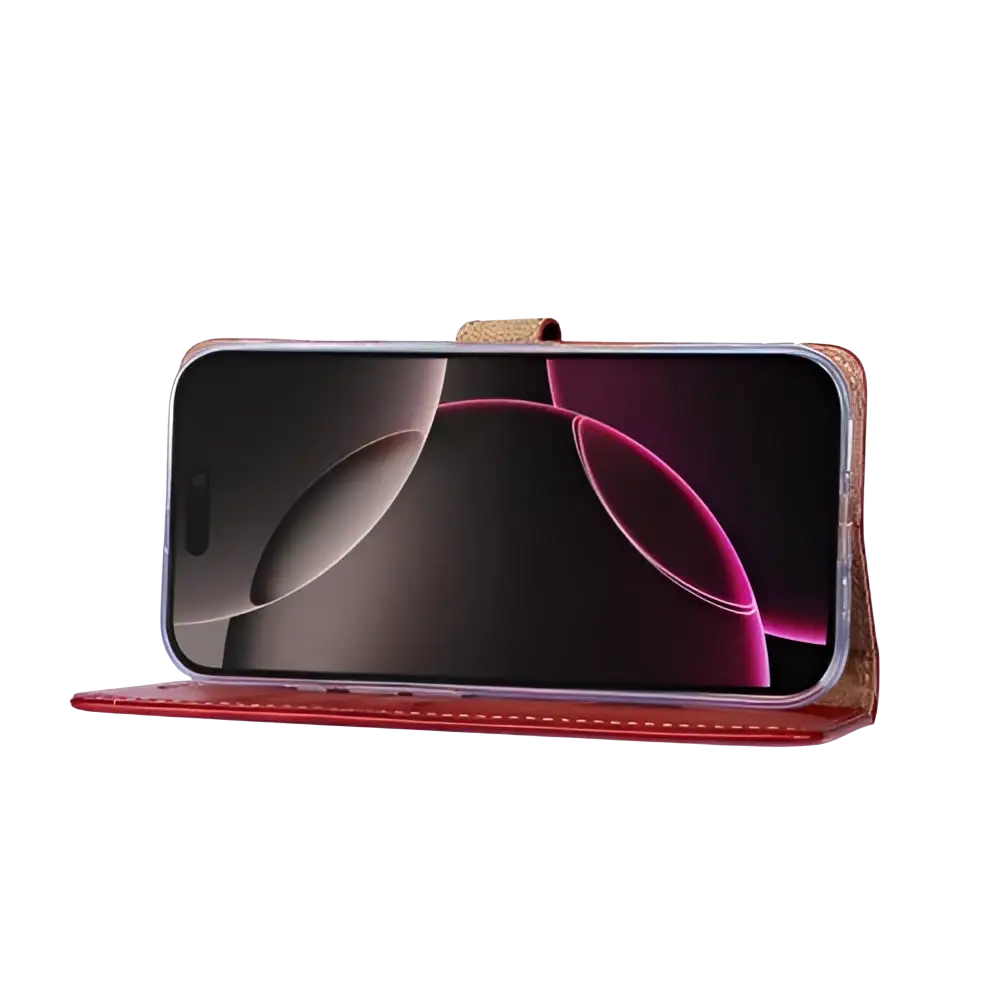 Rixus Bookcase – iPhone 17 Pro Donkerrood - Book case