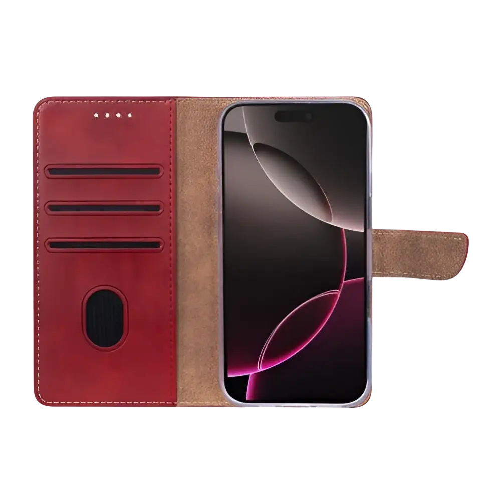 Rixus Bookcase – iPhone 17 Pro Donkerrood - Book case
