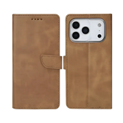 Rixus Bookcase – iPhone 17 Pro Lichtbruin - Book case