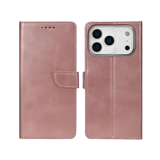 Rixus Bücherregal-Hülle – iPhone 17 Pro – Pink