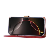 Rixus Bookcase – iPhone Air Donkerrood - Book case / wallet