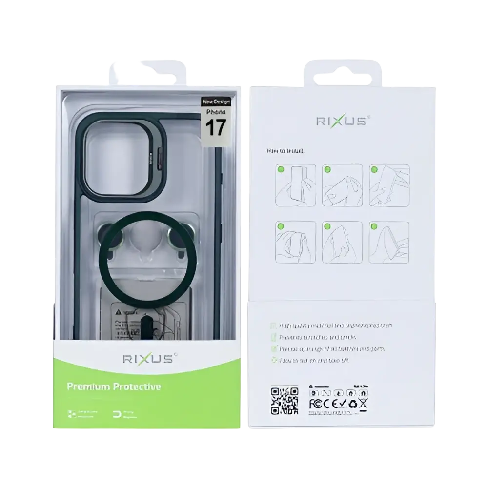 Rixus Classic 03 Case met MagSafe – iPhone 17 Donkergroen - Back cover