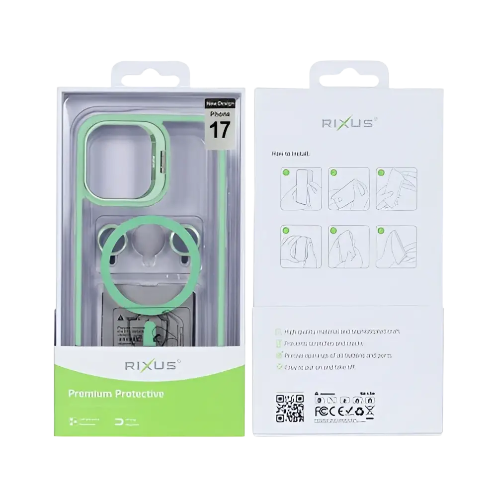 Rixus Classic 03 Case met MagSafe – iPhone 17 Lichtgroen - Back cover