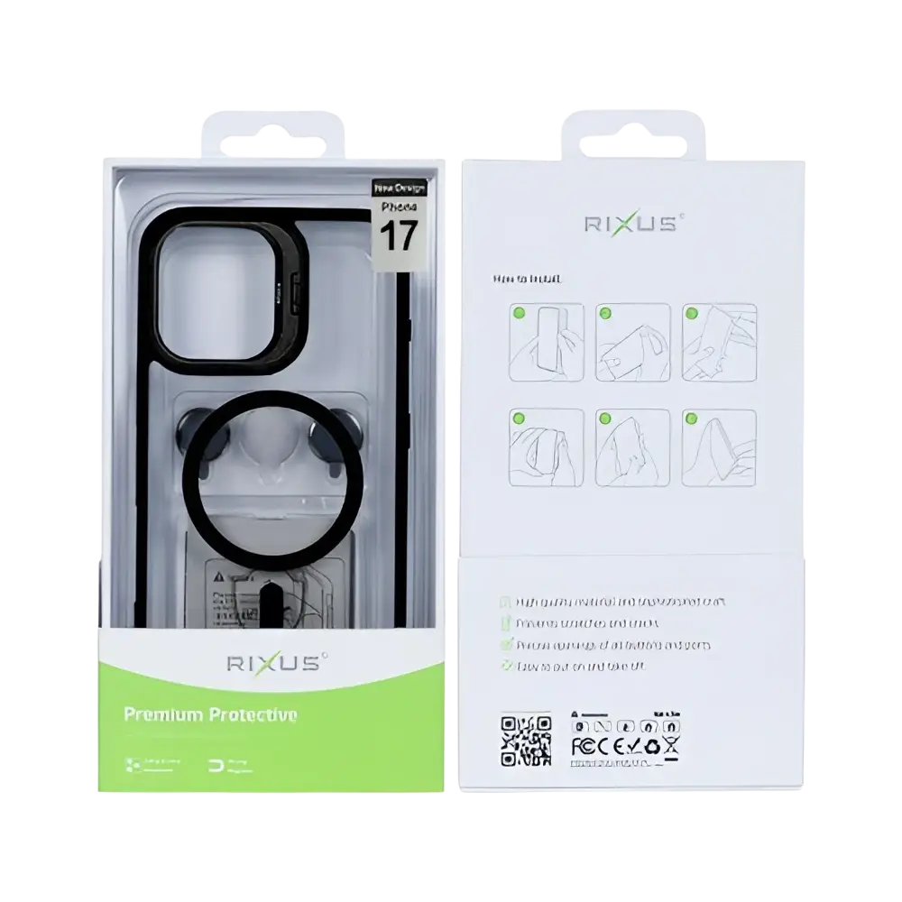 Rixus Classic 03 Case met MagSafe – iPhone 17 Zwart - Back cover