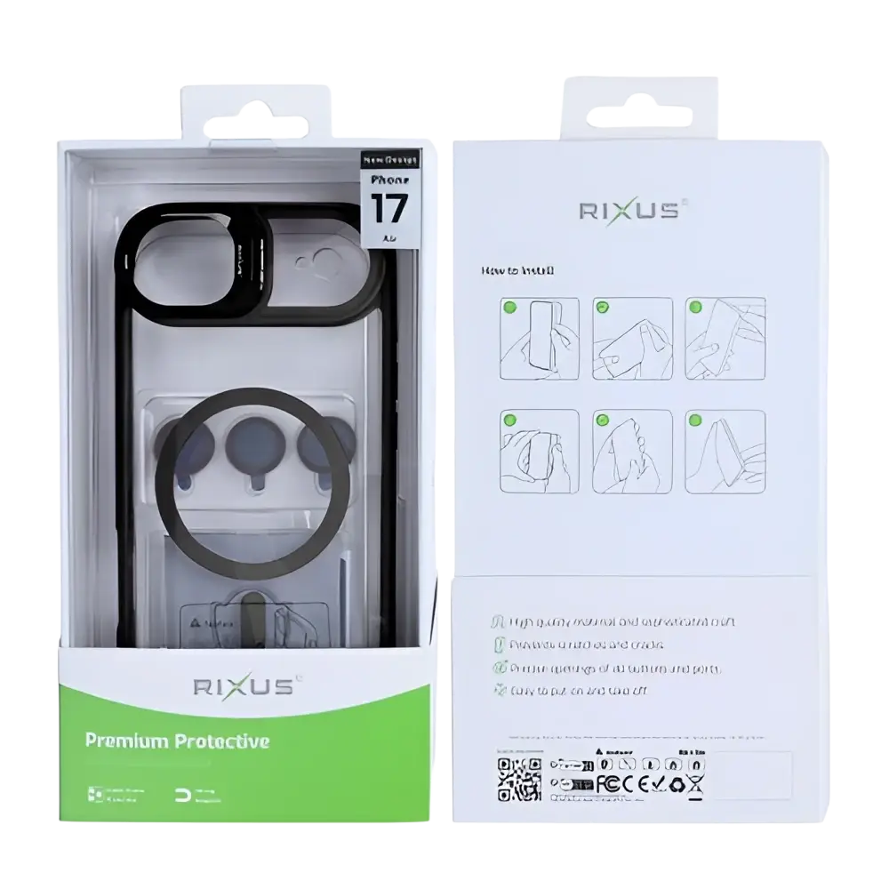 Rixus Classic 03 Case met MagSafe – iPhone Air Zwart - Back cover