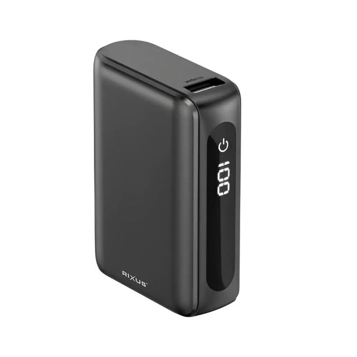 Rixus Compacte Powerbank 10.000 mAh met digitaal display – Zwart – RXPB24