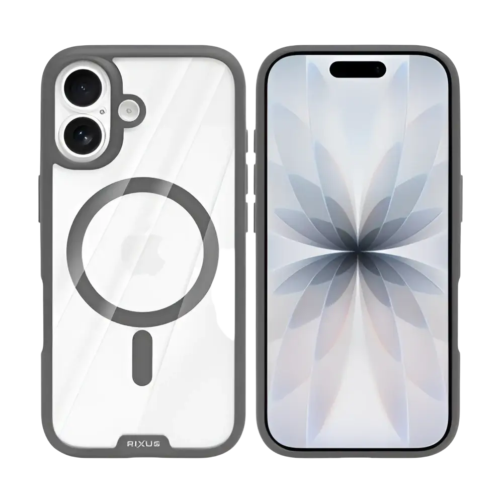 Rixus Crystal Amber Case – iPhone 17 Grijs - Back cover