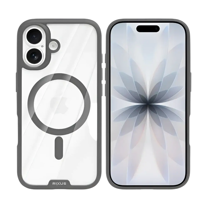 Rixus Crystal Amber Case – iPhone 17 – Grijs