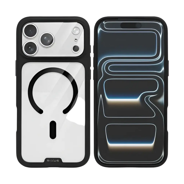 Rixus Crystal Amber Case – iPhone 17 Pro Zwart - Back cover