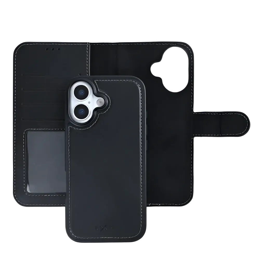 Rixus Duo Magnetic Detachable Wallet – iPhone 17 Zwart - 2-in-1 case met afneembare hoes