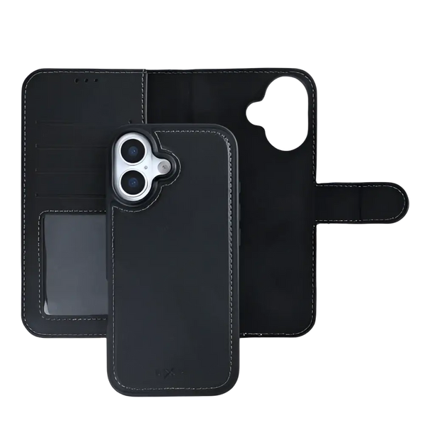 Rixus Duo Magnetic Detachable Wallet – iPhone 17 Zwart - 2-in-1 case met afneembare hoes