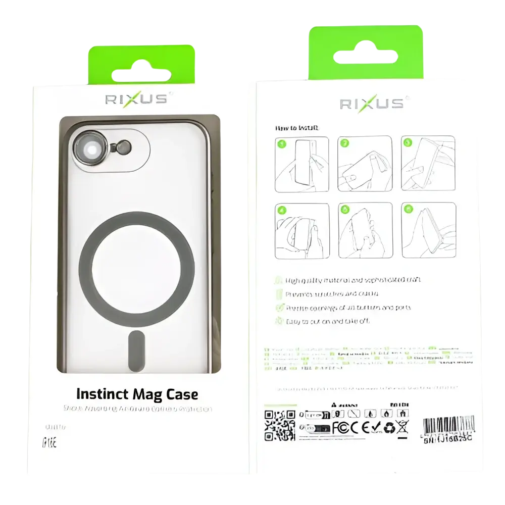 Rixus Instinct Mag Case – iPhone 16e / 17e Titanium Grijs - Back cover