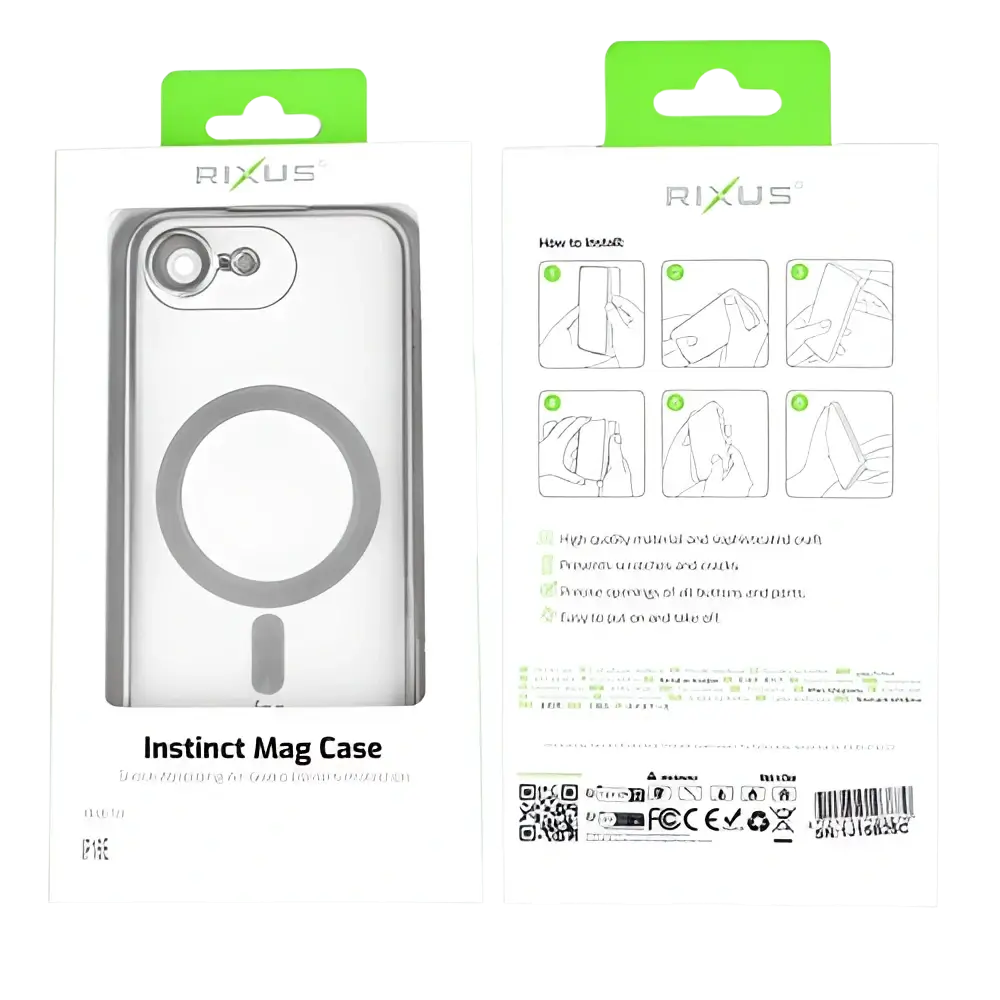 Rixus Instinct Mag Case – iPhone 16e / 17e Zilver - Back cover