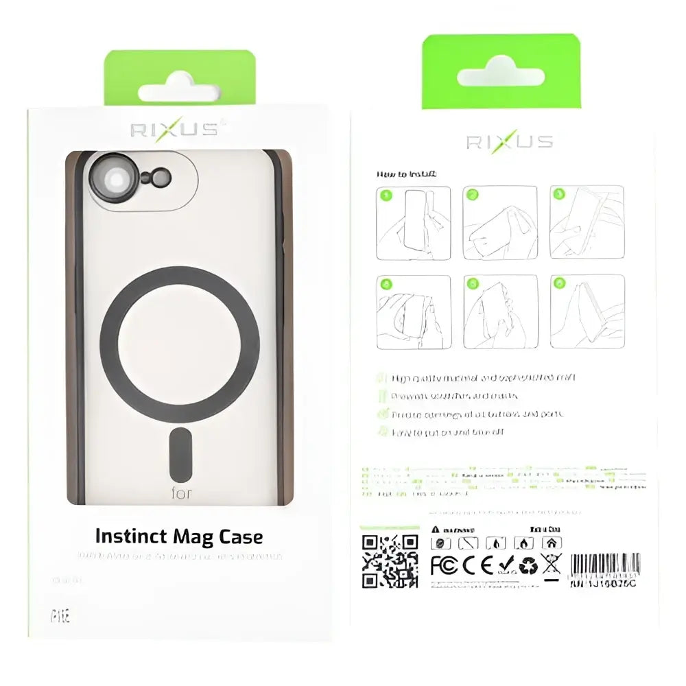 Rixus Instinct Mag Case – iPhone 16e / 17e Zwart - Back cover