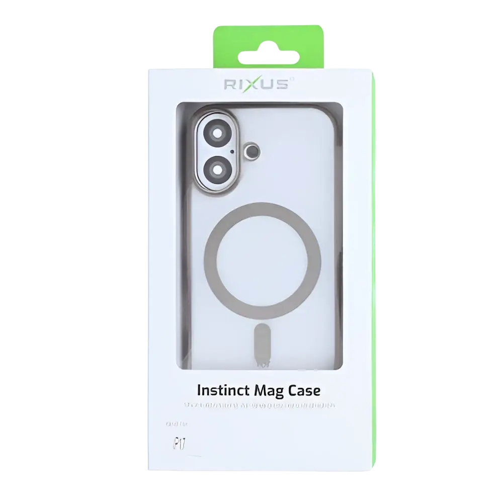 Rixus Instinct Mag Case – iPhone 17 Titanium Grijs - Back cover