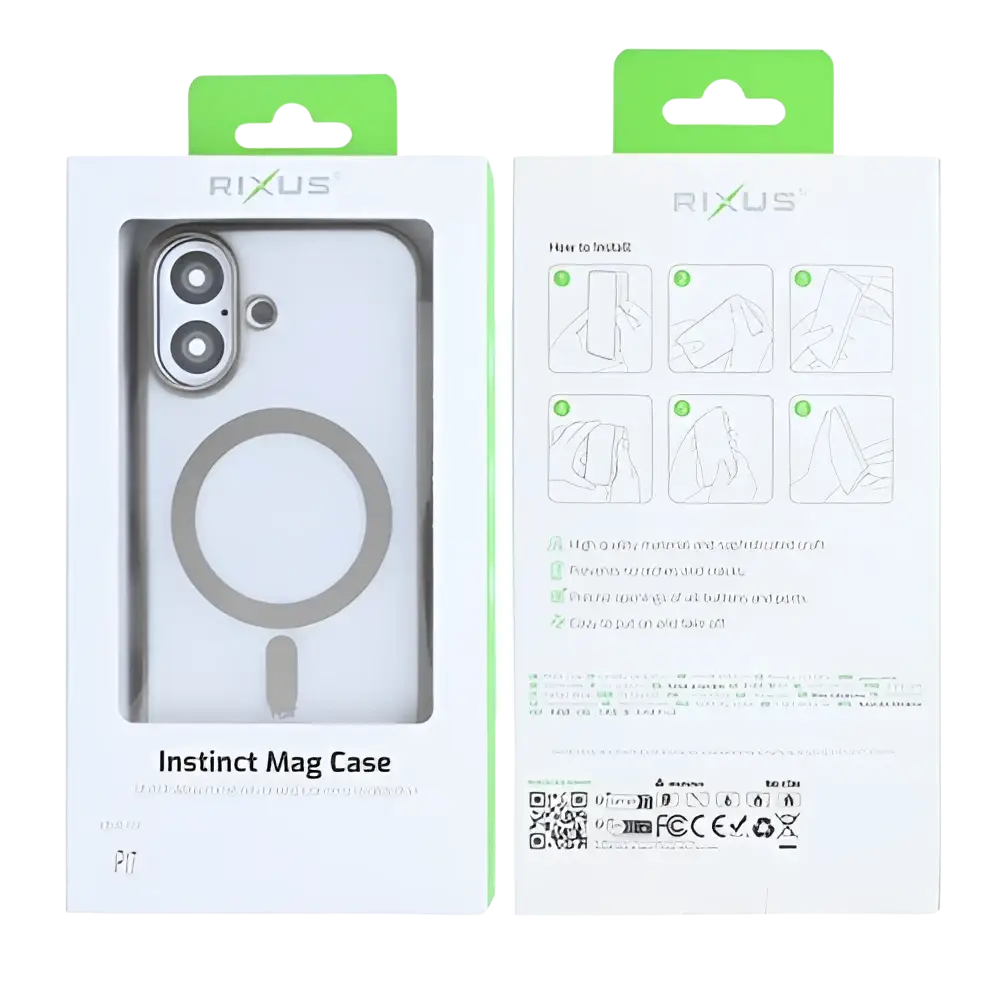 Rixus Instinct Mag Case – iPhone 17 Titanium Grijs - Back cover