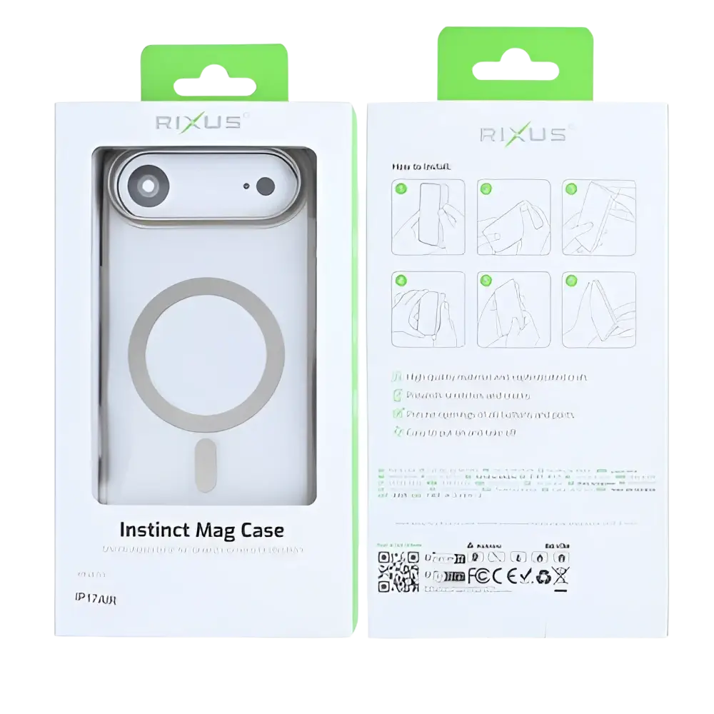 Rixus Instinct Mag Case – iPhone Air Titanium Grijs - Back cover
