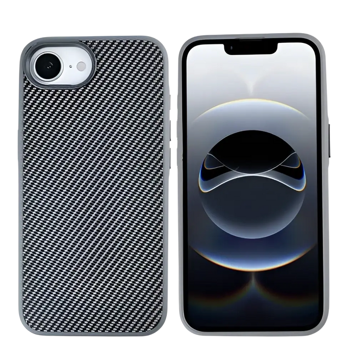 Rixus Mag Carbon met MagSafe – iPhone 16e / 17e – Titanium Grijs