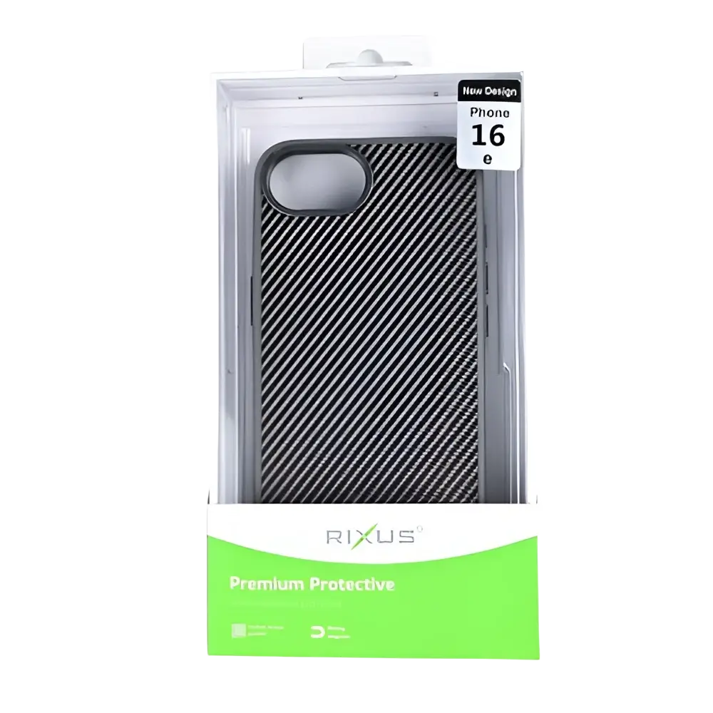 Rixus Mag Carbon met MagSafe – iPhone 16e / 17e Titanium Grijs - Back cover