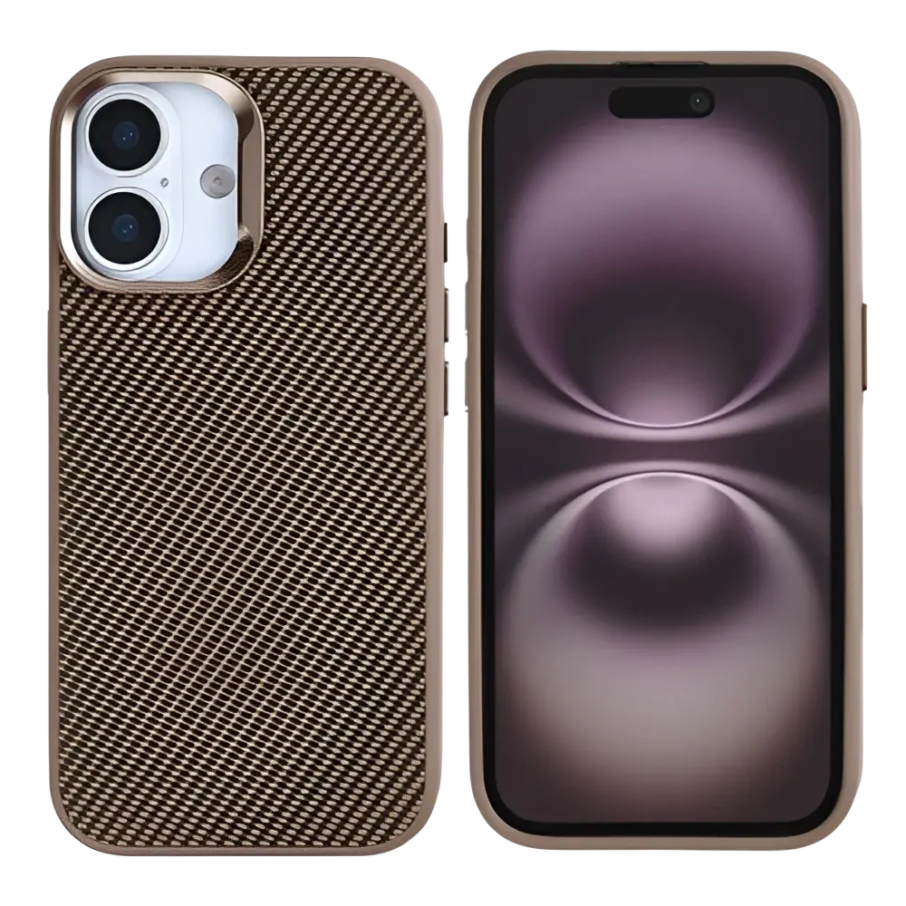 Rixus Mag Carbon met MagSafe – iPhone 17 Bruin - Back cover