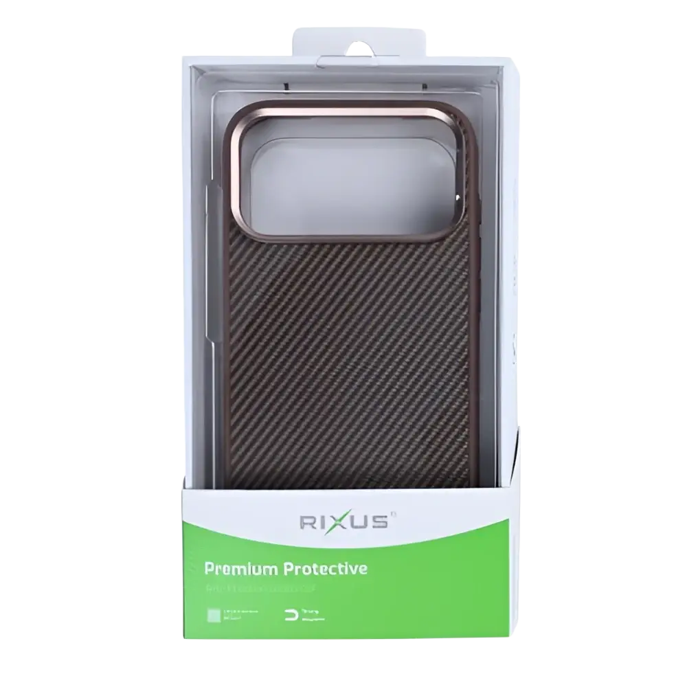 Rixus Mag Carbon met MagSafe – iPhone 17 Pro Bruin - Back cover