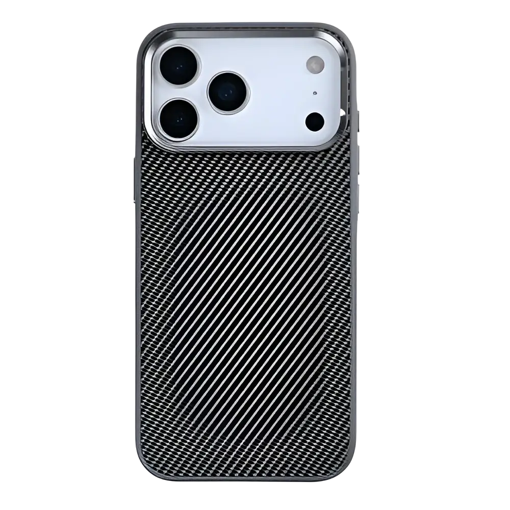 Rixus Mag Carbon met MagSafe – iPhone 17 Pro Titanium Grijs - Back cover