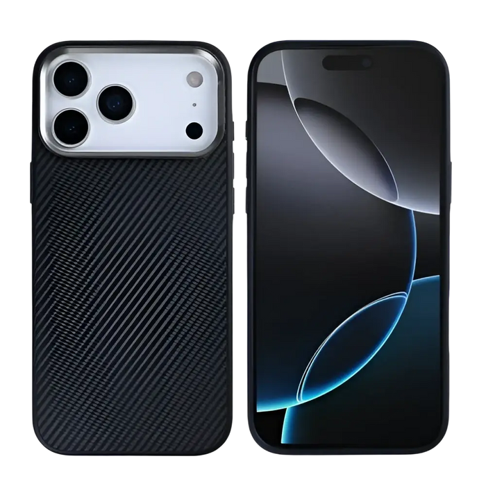 Rixus Mag Carbon met MagSafe – iPhone 17 Pro Titanium Zwart - Back cover