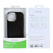 Rixus Mag Carbon met MagSafe – iPhone 17 Titanium Zwart - Back cover