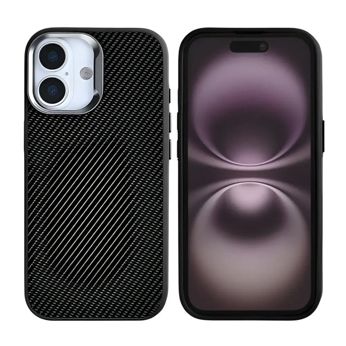 Rixus Mag Carbon met MagSafe – iPhone 17 – Titanium Zwart