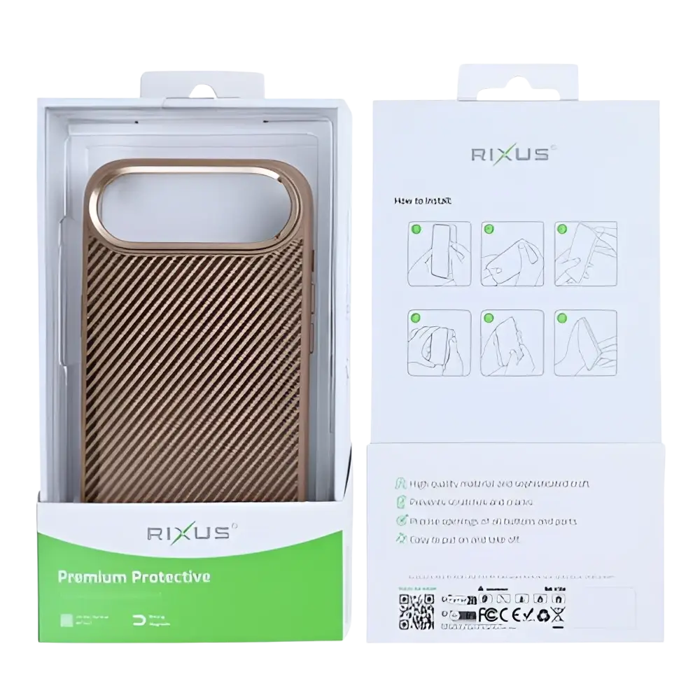 Rixus Mag Carbon met MagSafe – iPhone Air Bruin - Back cover