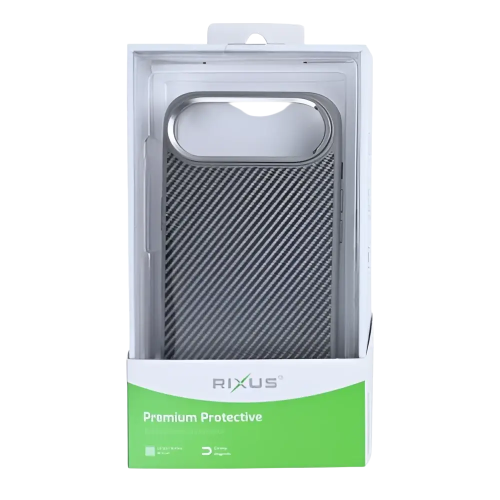 Rixus Mag Carbon met MagSafe – iPhone Air Titanium Grijs - Back cover