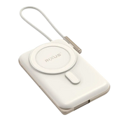 Rixus Magnetische Powerbank 10.000 mAh met ingebouwde USB-C-kabel – Rosé Goud RXPB29