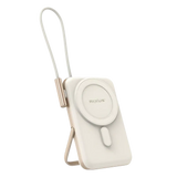 Rixus Magnetische Powerbank 10.000 mAh met ingebouwde USB-C-kabel – Rosé Goud RXPB29