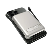 Rixus MagSafe Powerbank 10.000 mAh met ingebouwde kabel – Zilver RXPB76A